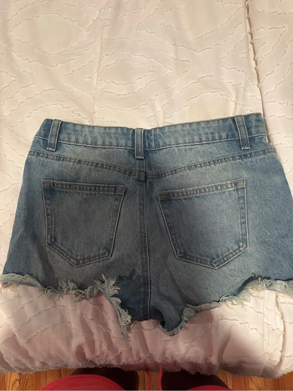 Blue Distressed Denim Shorts